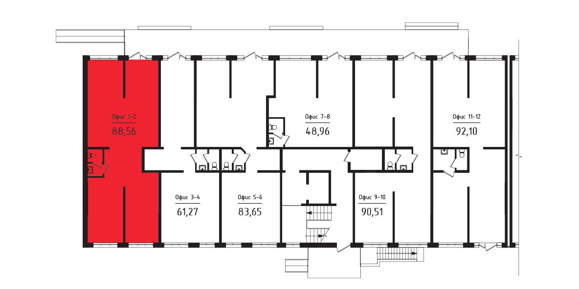 ЖК Яблоневый 3 очередь Нежилое помещение №001-2 1
