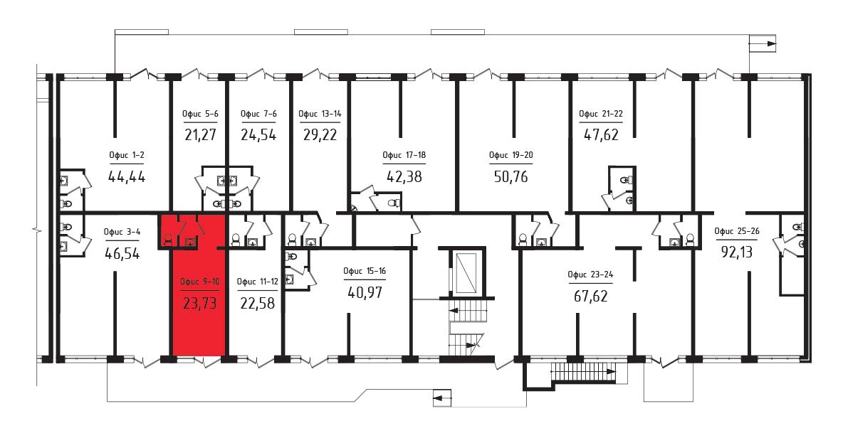 ЖК Яблоневый 3 очередь Нежилое помещение №009-10 1