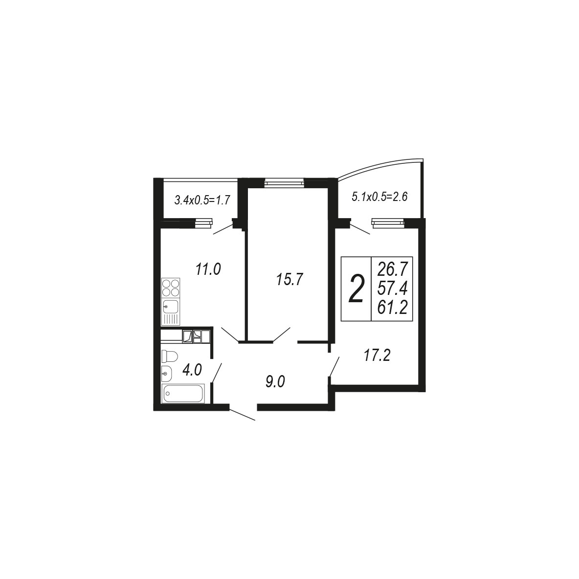 ЖК Дружный 2 Квартира №215