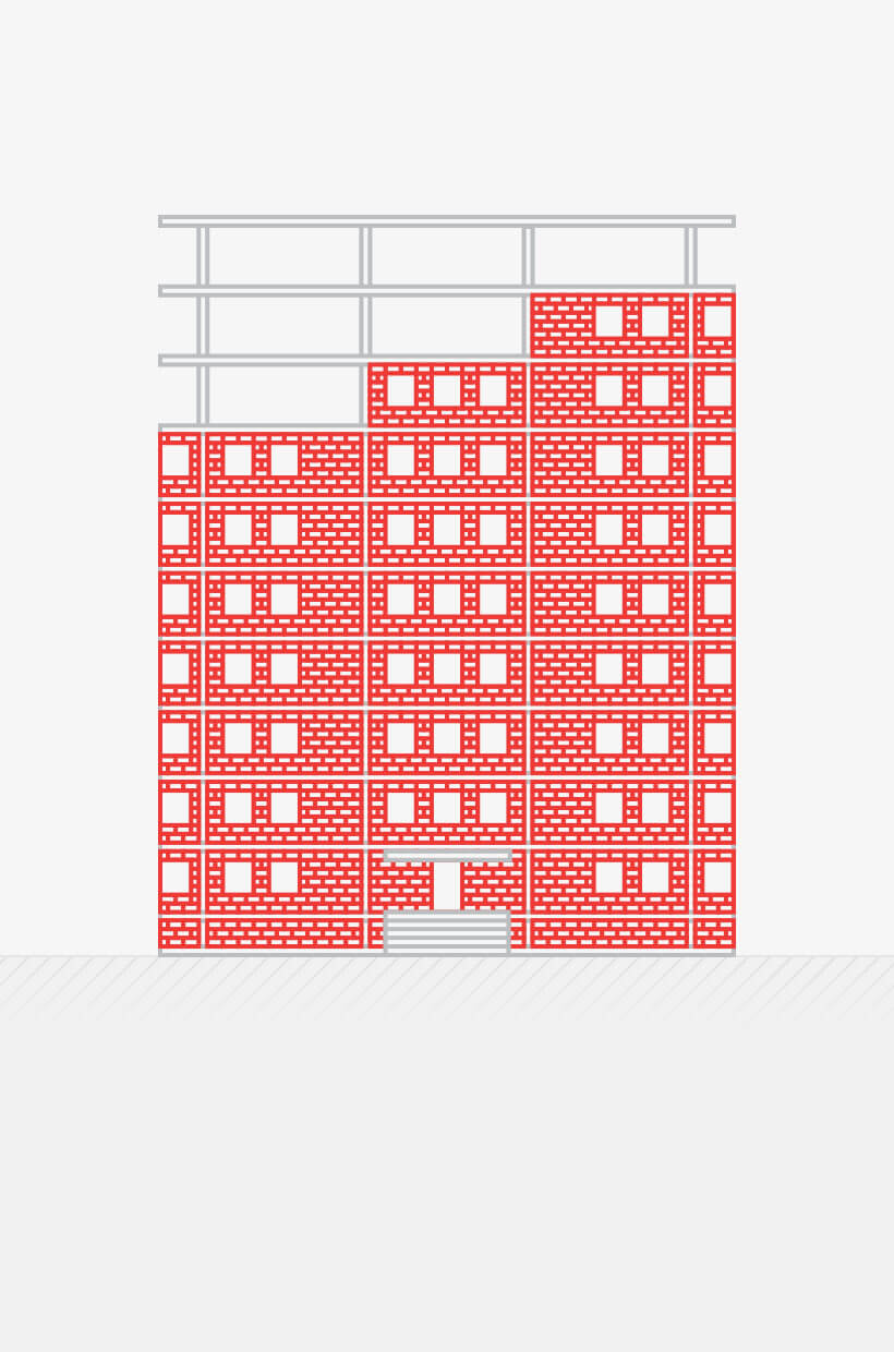 Монолит-кирпичная 
конструкция