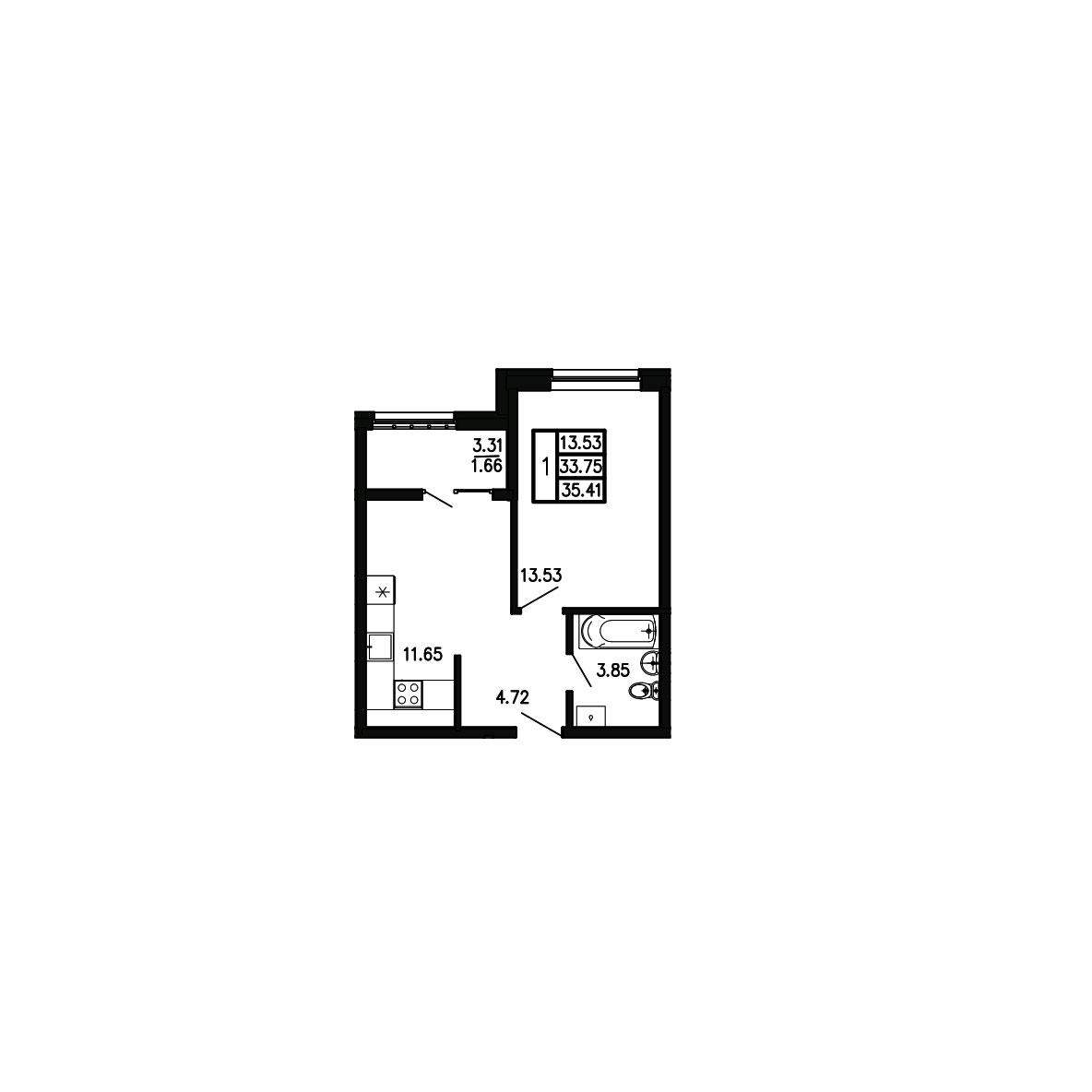 Просторы крыма Квартира №108