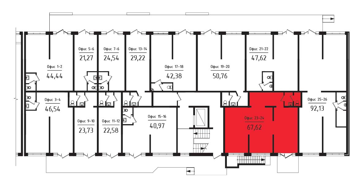 ЖК Яблоневый 3 очередь Нежилое помещение №023-24 1