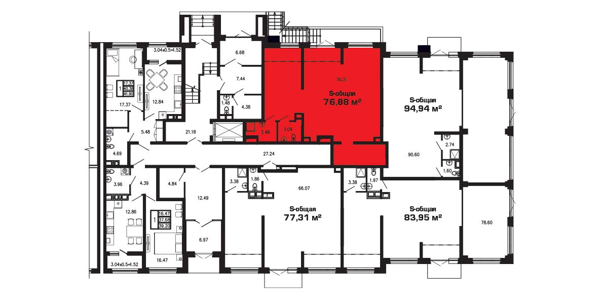 ЖК Суворов 1 очередь Коммерческое помещение №001 1