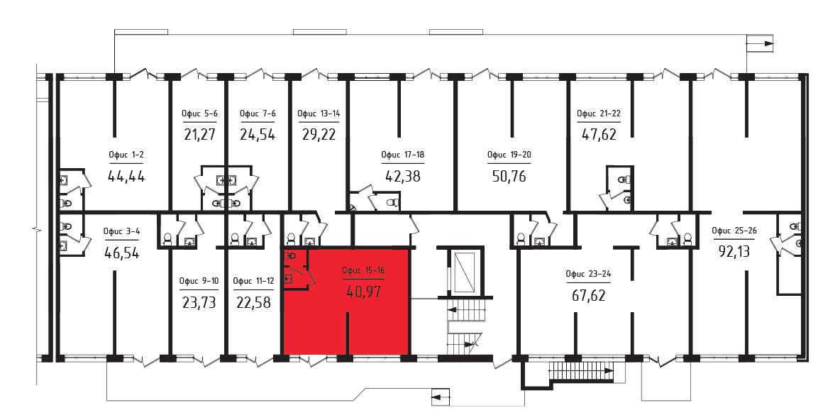 ЖК Яблоневый 3 очередь Нежилое помещение №015-16 1
